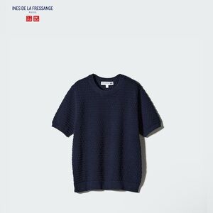 Uniqlo Pointelle Crew Neck Short-Sleeve Sweater